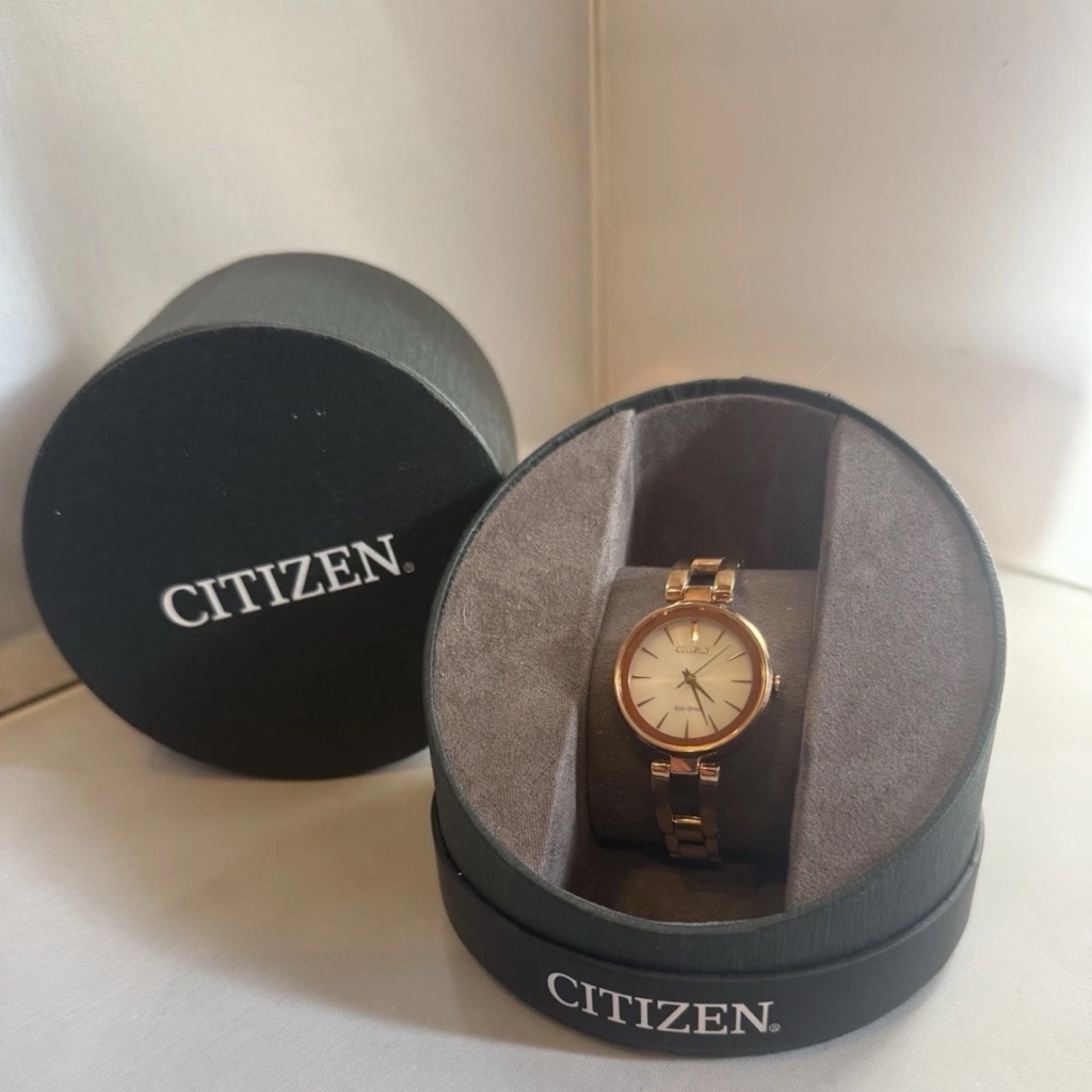 Citizen EcoDrive Axiom Champagne Dial Ladies Bangle Watch